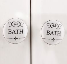 Bath Flat Ceramic Cabinet Knob
